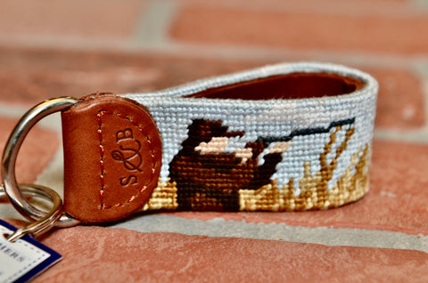 Upland Shoot Needlepoint Key Fob